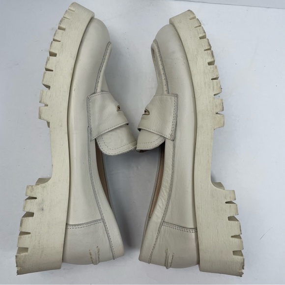 STEVE MADDEN Cream LAWRENCE chunky loafer size slip on CHUNKY penny loafers 40 - Picture 5 of 10